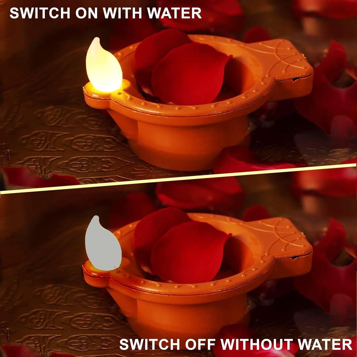 Ambient LED Water Sensor Diyas – Elegant Plastic Design with Radiant Glow