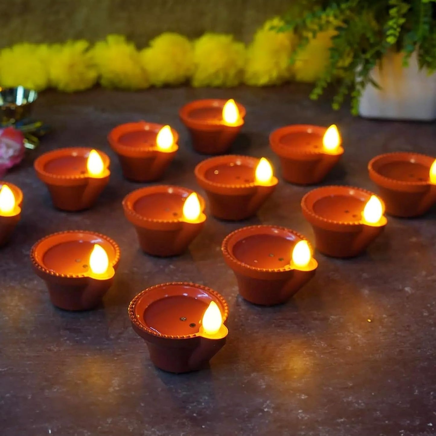 Ambient LED Water Sensor Diyas – Elegant Plastic Design with Radiant Glow
